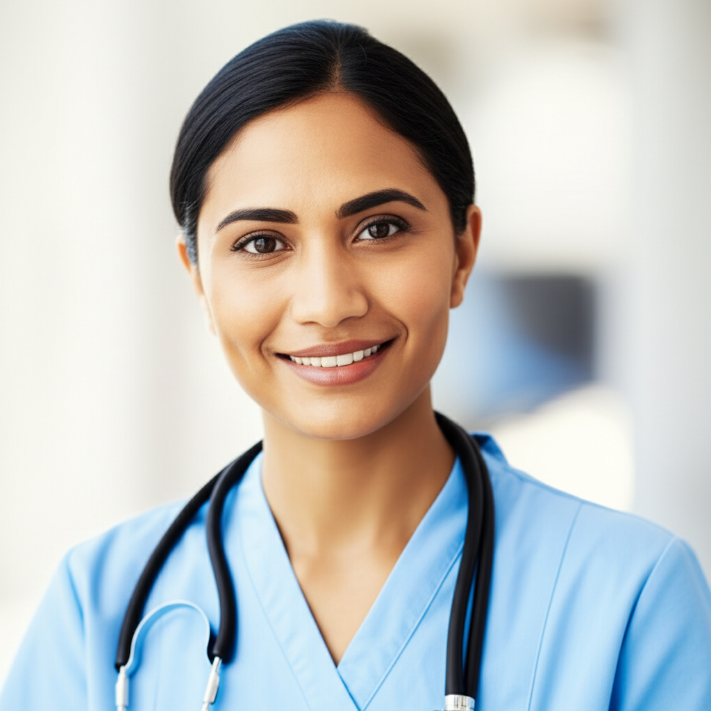 TSCP nurse speaking with a patient in a bright clinic room